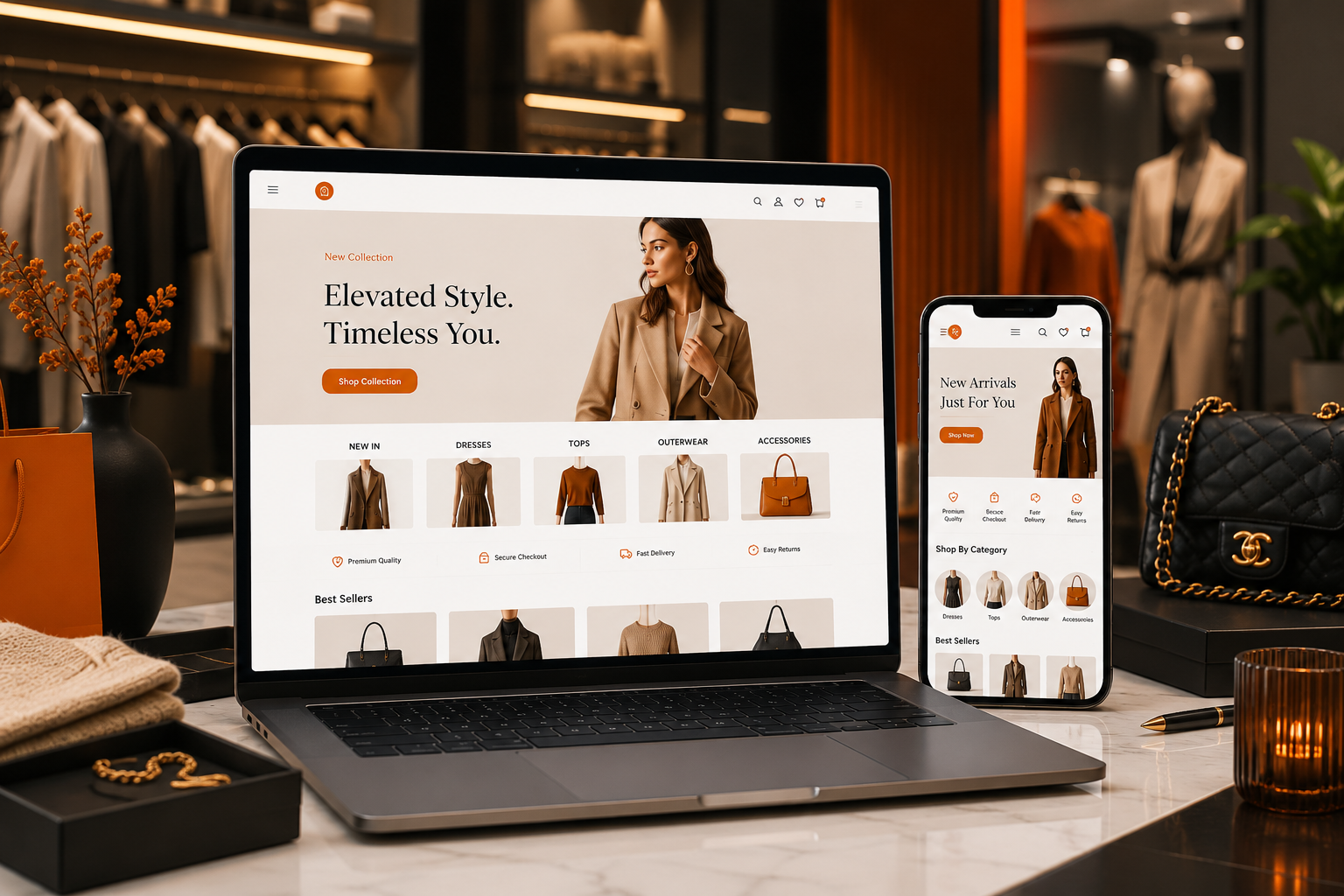 Fashion brand Shopify storefront with rich product storytelling