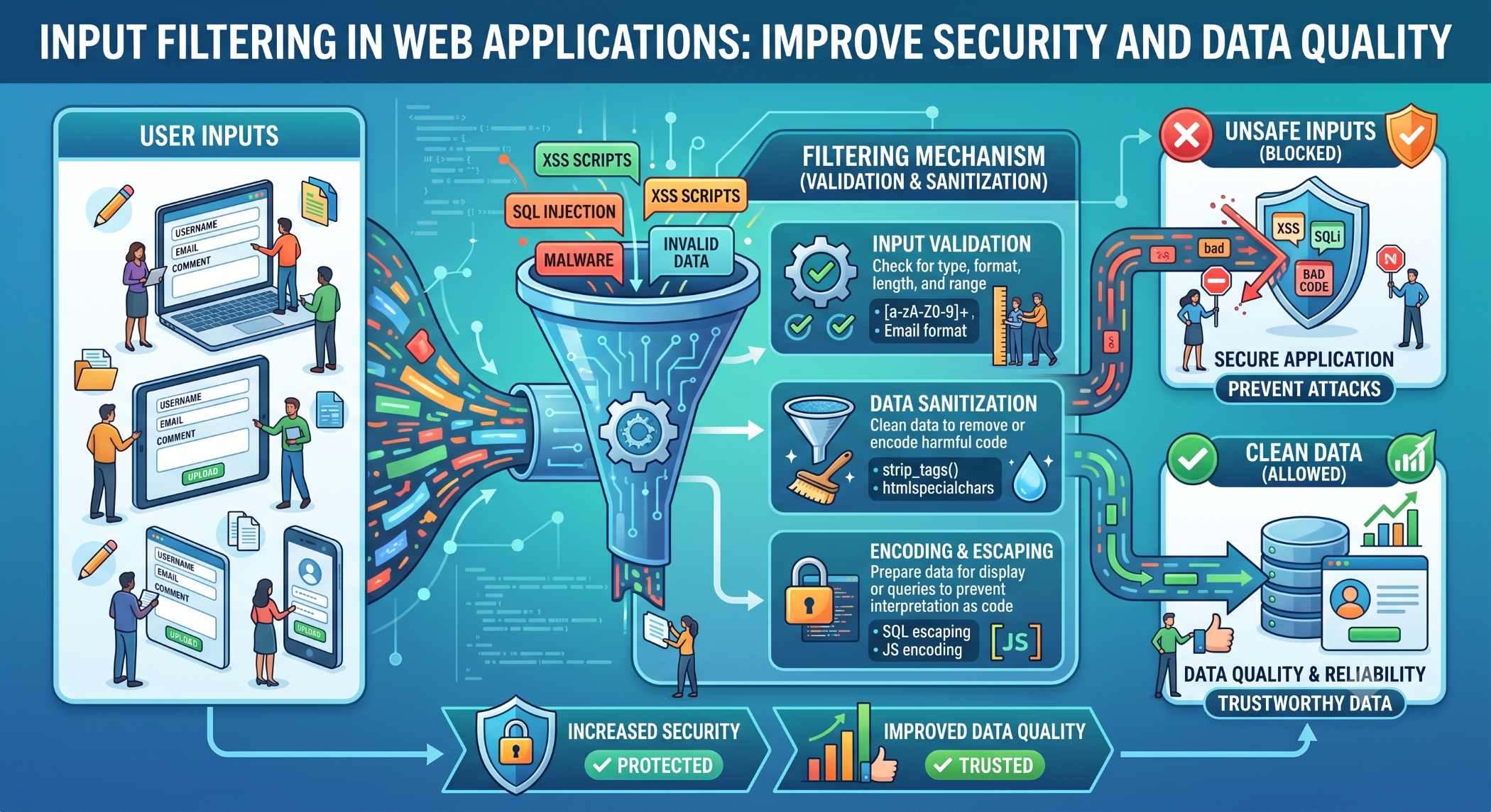 Input Filtering in Web Applications Improve Security and Data Quality