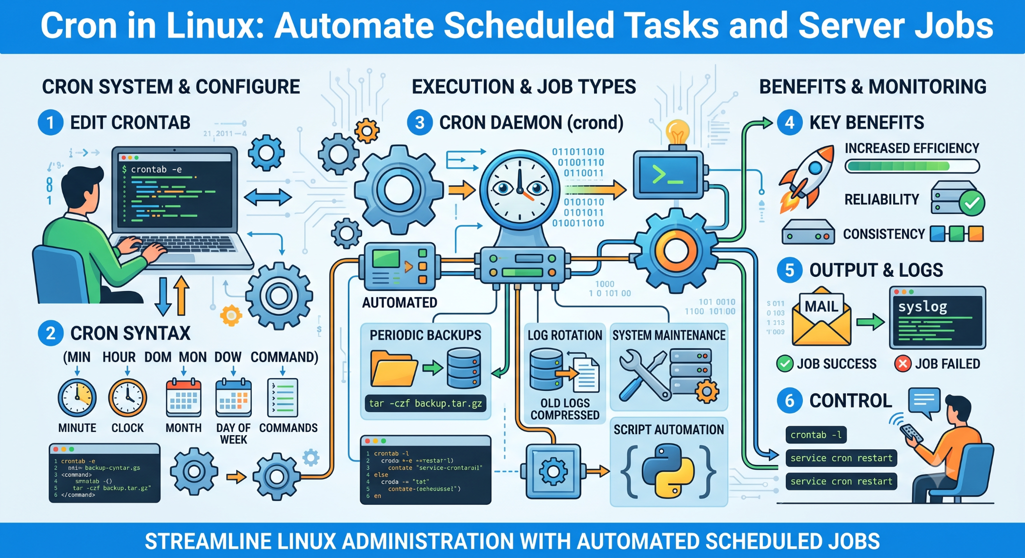 Cron in Linux Automate Scheduled Tasks and Server Jobs