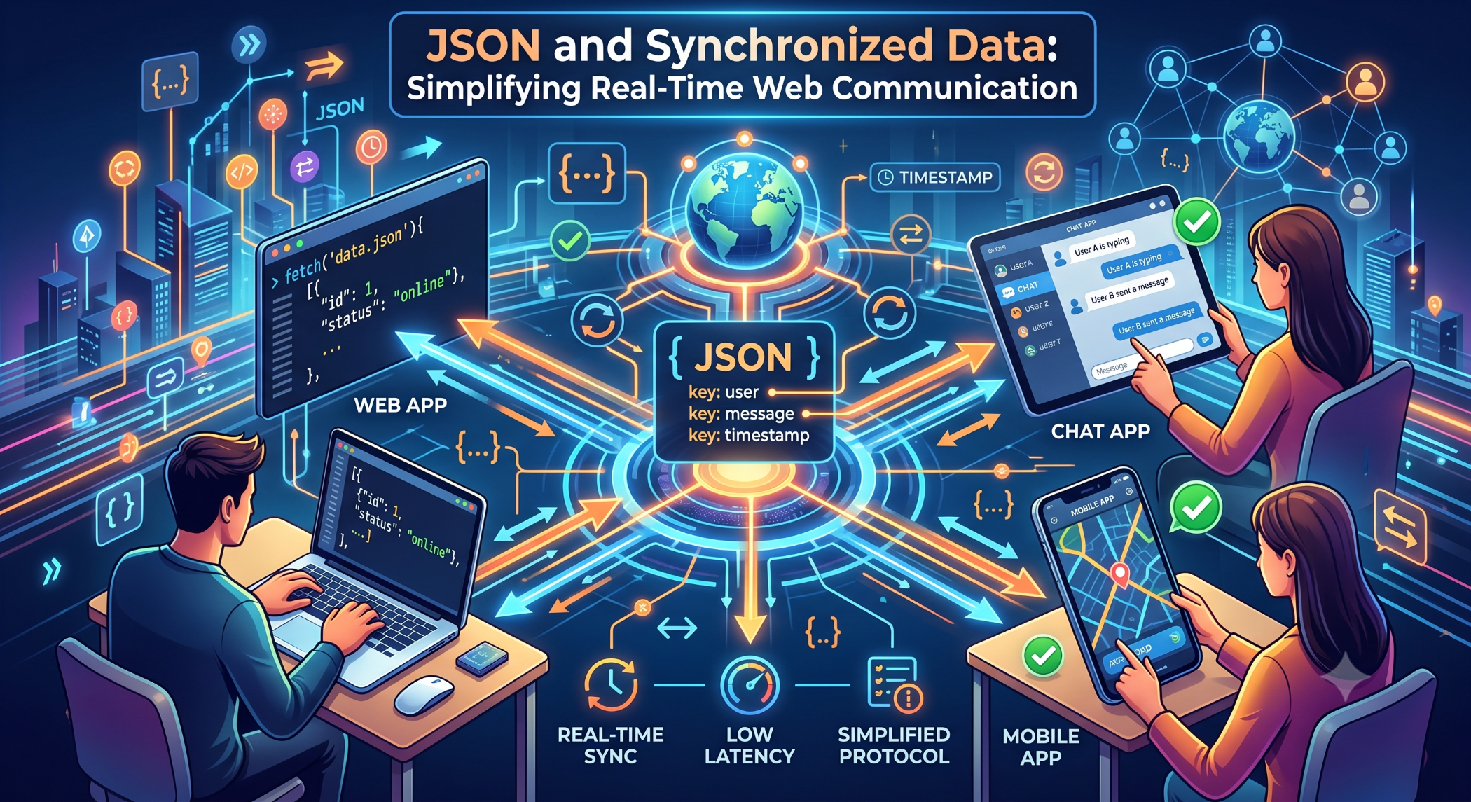 JSON and Synchronized Data Simplifying Real-Time Web Communication
