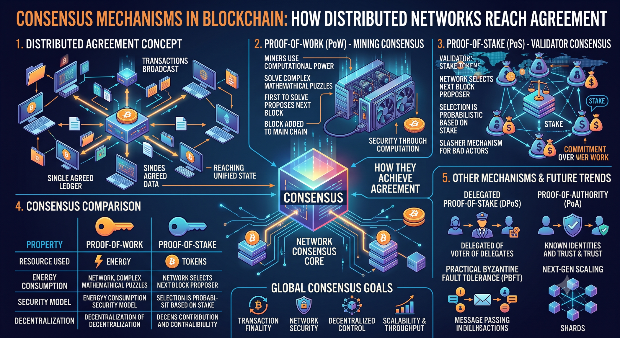 Consensus Mechanism in Blockchain How Distributed Networks Reach Agreement