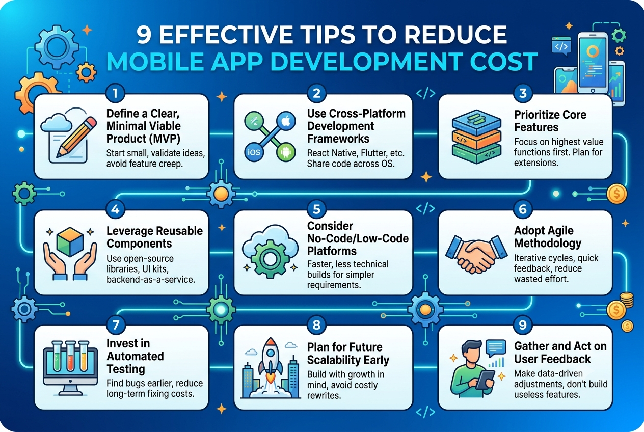 9 Effective Tips To Reduce Mobile App Development Cost